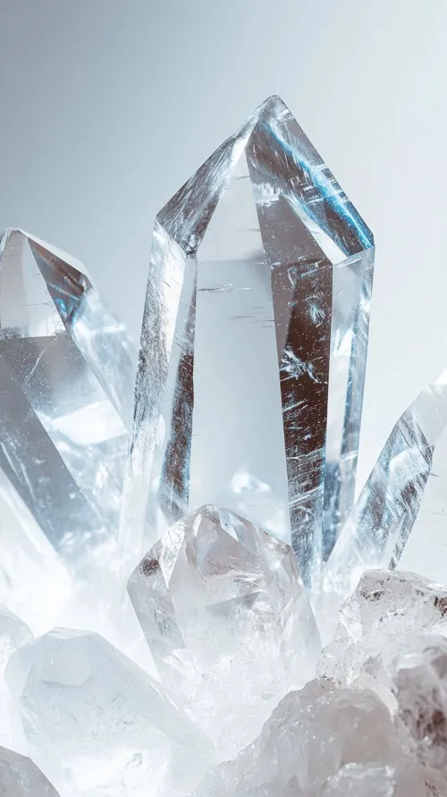 Clear quartz pendant during yoga and office work