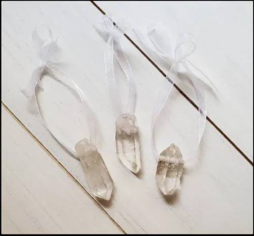 DIY clear quartz Christmas ornament ideas and supplies