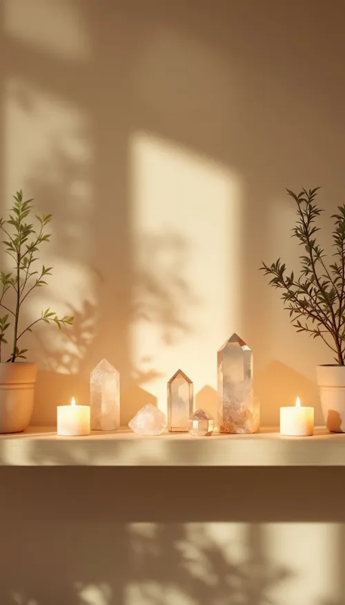 Hands gently cleaning a clear quartz crystal with soft cloth