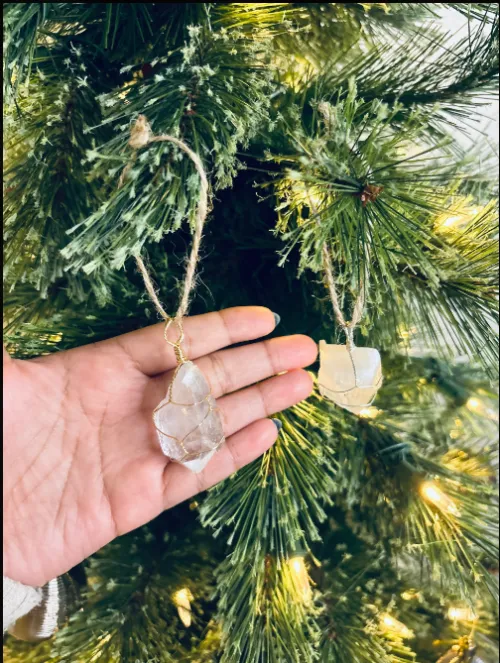 Individual crystals wrapped in cloth for offseason storage
