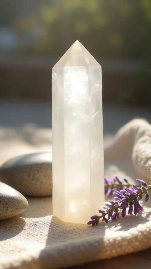 Macro photograph of clear quartz natural inclusions