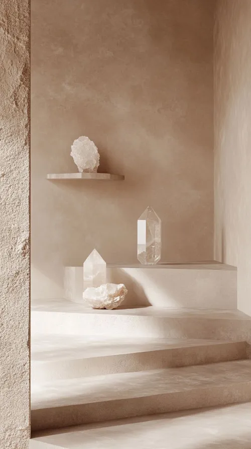 Person holding clear quartz thoughtfully near window